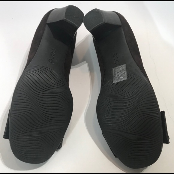 Women’s Ecco brown suede block heel pumps size 37 - Picture 6 of 8